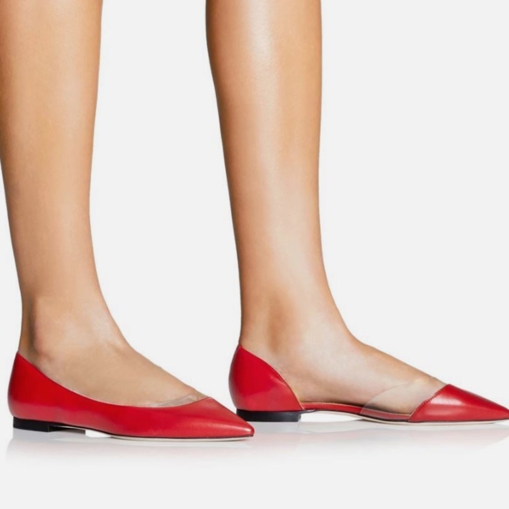 Tamara Mellon Red Kidskin Darling Flats 10mm Heels $350 NEW  size  US 8.5 EU39.5 - Picture 3 of 5